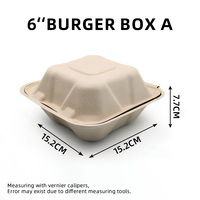 Récipient biodégradable personnalisé pour fast-food 6 pouces déjeuner à emporter boîte à hamburger faite canne à sucre bagasse papier kraft aliments pour animaux de compagnie pour bébés