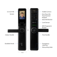 HUNE 3D yüz tanıma kamera ile akıllı kolu kapı kilidi anahtarsız kapı kilidi WiFi biyometrik parmak izi güvenlik kilidi elektron