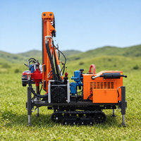 Foreuse de puits d'eau sur chenilles robuste, hydraulique, portable, alimentée par moteur diesel, pour forage jusqu'à 200m