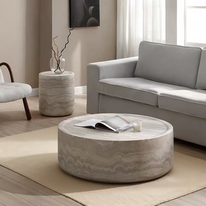 Mesa de Centro Redonda de Diseño Moderno Minimalista Italiano <span class=keywords><strong>para</strong></span> Apartamentos Pequeños, Mueble de Sala de Estar Fácil de Limpiar - Product Image 1