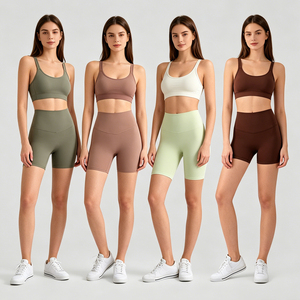 En stock Short de yoga taille haute effet ventre plat, anti-transparence, sans couture, style cycliste, ultra doux, sensation seconde peau, pour fitness et course à pied - Product Image 4