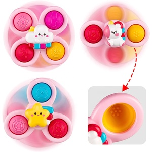 3pcs bébé ventouse spinner toys infantile toupie jouet de bain ventouse fossette sensorielle fidget jouet de filature pour l'apprentissage des tout-petits - Product Image 2