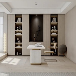 الحديثة الفاخرة خزانة غرفة المعيشة مكتب رف خشبي للكتب - Product Image 4