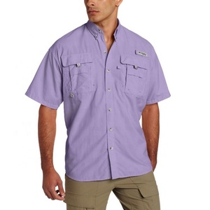Chemise de pêche décontractée pour homme à manches courtes et boutonnée, haute qualité, personnalisable, séchage rapide, UPF 50, imperméable, grandes tailles, Spandex/Nylon - Product Image 1
