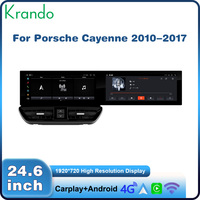 Autoradio Android à double écran de 24.6 pouces pour Porsche Cayenne 2010-2017 Voiture DVD Navigation Radio Unité Principale Multimédia CarPlay GPS