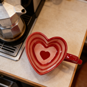 LovingHome Cadeau <span class=keywords><strong>Saint</strong></span>-<span class=keywords><strong>Valentin</strong></span> Mignon <span class=keywords><strong>Mug</strong></span> en céramique en forme de cœur avec anse en cœur, compatible micro-ondes, pour cadeaux - Product Image 5