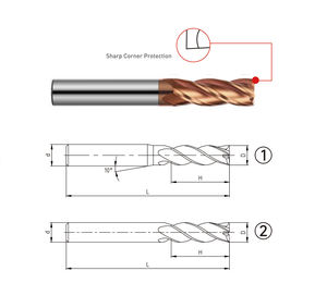 フライスカッター4フルートCNC切削工具Dia 6MMエンドミル高性能切削 - Product Image 3