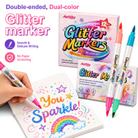 Lot de 24 marqueurs pailletés à séchage rapide, encre scintillante, stylos chatoyants pour la création de cartes de Noël et la décoration de scrapbooking