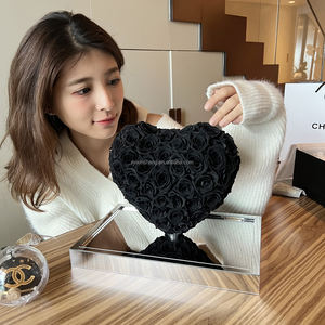 <span class=keywords><strong>Rose</strong></span> éternelle conservée dans <span class=keywords><strong>une</strong></span> boîte en acrylique avec un support de cœur qui dure un an cadeau pour elle (<span class=keywords><strong>Rose</strong></span> rouge) - Product Image 6