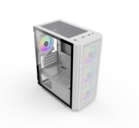 Boîtier de PC de jeu de bureau Micro ATX Mid Tower avec fenêtre latérale blanche