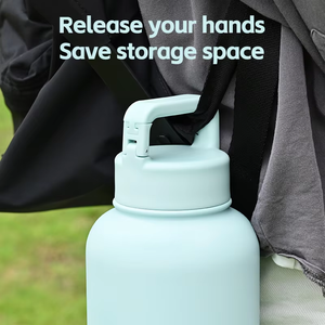 Logotipo personalizado 3 en 1 Alimentador de mascotas al aire libre Tapa DE LA MANIJA Frasco para perros 32oz Botella de agua de viaje portátil de acero inoxidable para perros con tapa de bucle - Product Image 2