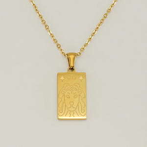 Collana di tarocchi placcata oro Vintage in acciaio inossidabile occhi malvagi collana di tarocchi ciondolo cuore solare - Product Image 3