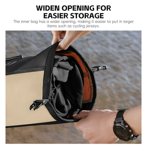 Sacoche de selle de vélo WEST BIKING Stable 14L grande capacité, imperméable, durable, pour randonnée, cyclisme, sacoche arrière de rangement - Product Image 4
