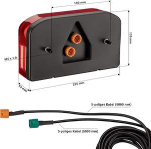 Nuevo Kit de Luces para <span class=keywords><strong>Remolque</strong></span> con Indicador de Freno ECE, Luz de Reversa, Reflector de Matrícula, Cable de 5m y Conector de 13 Pines para Remolques y Autocaravanas - Product Image 4