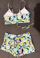 Ensemble de lingerie féminine en dentelle brodée avec soutien-gorge push-up et string bikini à chaîne en strass
