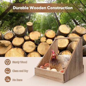 <span class=keywords><strong>2</strong></span> paket ahşap kanatlı yuva kutuları hareketli tavuk ördek evi kafes aksesuarları küçük cep tavuk kümesleri yastıkları ile - Product Image 5