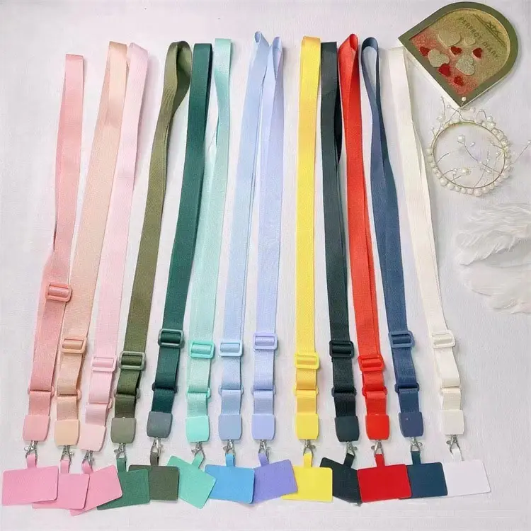 New Universal Adjustable Crossbody Nylon Neck Phone Strap 2022 Tether Patch Mobile Phone Lanyard For All Smart Phone
