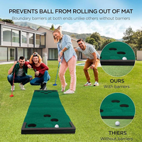 Jeu de putting green d'extérieur avec mini-tapis de golf, 2 putters et 6 balles, double jeu de golf