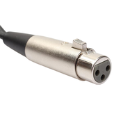 Kabel Splitter XLR Female ke Dual XLR Male Berkualitas Tinggi 0.3m, Konektor Paduan Seng PVC untuk Speaker Video Profesional dan Proyektor
