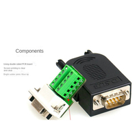 Cable RS232 RS485 Terminales de ruptura Sin soldadura Nuevo tipo Conector Ethernet DB9 Conector macho de 9 pines DB9 Conector macho