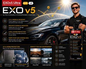 EXO v5 Ultra Revêtement Céramique 1000ml Protection Peinture Automobile Professionnelle Extrême Hydrophobe Haute Brillance Anti-Eau et Anti-Salissures Résistant aux UV - Product Image 3