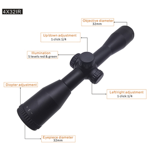 Ottica <span class=keywords><strong>da</strong></span> <span class=keywords><strong>Caccia</strong></span> Cannocchiale Telescopico 4X32 Mirino con Attacchi e Reticolo a Croce per Esterni - Product Image 3