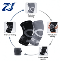 Genouillère à sangle de compression réglable, en tricot élastique respirant, pour le soutien du genou au quotidien, pour le sport et l'entraînement