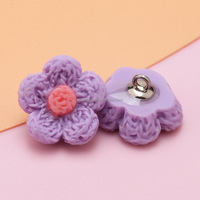 Kancing Jahit Resin 18MM Motif Bunga Camellia Warna-warni Bentuk Tidak Beraturan Kancing Anak Lucu DIY Kancing Bunga Anak-anak