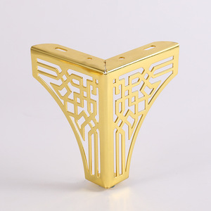 GQK GW2581902 Golden Iron Durable Modern Simple Hollow-Patterned Furniture <b>Pads</b> for Sofa Feet - Product Image 5