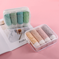 4 packs de bouteilles de voyage 90ML approuvées par la TSA, ensemble de sacs en silicone anti-fuite pour les articles de toilette, kit de voyage rechargeable
