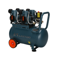 Compresor de Aire de Pistón Sin Aceite LASTON Portátil de 2800 RPM y 120 L/Min con Tanque de 50 Litros para Construcción, Alimentado por CA
