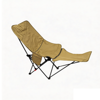 Chaise lune pliable réglable à dossier haut, siège de camping portable en tissu Oxford avec 3 positions d'inclinaison pour pique-nique