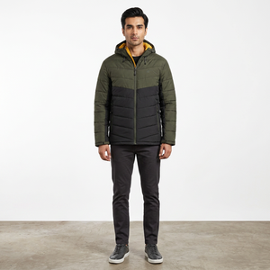 Custom Logo Stand Breathable <b>Waterproof</b> <b>Warm</b> Cotton Filling Winter Men's High Quality Polyester Canvas High Street Puffer <b>Jacket</b> - Product Image 1