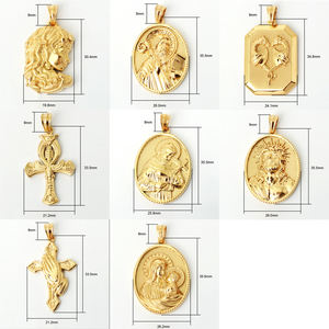 Colgante de Medusa religiosa Jesús chapado en oro de 18K para hombre diseño 3D, colgantes de joyería de moda de acero inoxidable personalizados para collar - Product Image 2