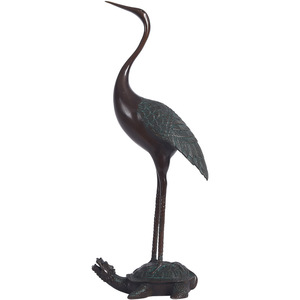 Copper World Brass Tortoise And Crane Ornament Antique Color Desktop Decor Home Office Gift For Elders Chinese Style Decoration - Product Image 4