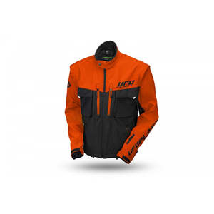 TAIGA giacca da uomo Enduro con maniche staccabili e protezioni incluse nero/arancione - Product Image 1