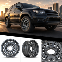 Jantes en alliage d'aluminium forgé MOJIO de 15 pouces, style Beadlock, pour Jeep Wrangler 4x4 SUV Pickup tout-terrain