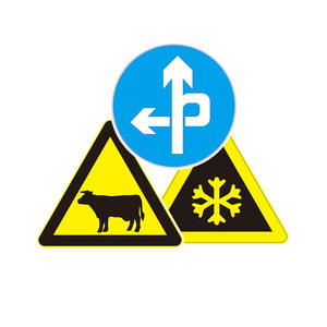 لوحة الألومنيوم قابلة للطي علامات تذكير السلامة المرورية نمط مثلث بولي كلوريد الفينيل والمواد البلاستيكية علامات تحذير الطريق - Product Image 2