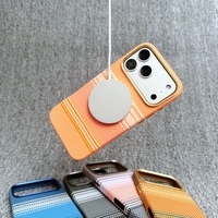 Coques de téléphone portable en cuir PU rayé coloré, antichoc, avec chargement sans fil, vente en gros d'usine