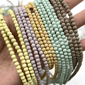 Assortiment de perles rondes <span class=keywords><strong>semi</strong></span>-<span class=keywords><strong>précieuses</strong></span> de 4 mm, mélange de couleurs, perles en vrac, brins pour bijoux DIY, oxyde d'anion, pierre précieuse mate - Product Image 2