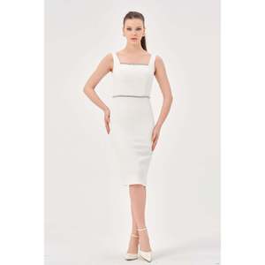 Chemise à manches courtes et col rond pour femme DANS, couleur unie écru, décontractée, pour tous les jours, tailles européennes 38-42 - Product Image 1