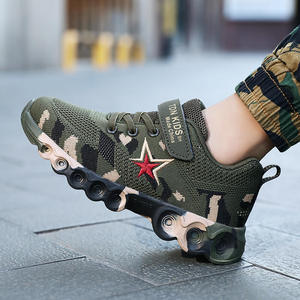 TN KIDS Chaussures de sport en maille dégradée respirantes à bout rond avec lacets, semelle intermédiaire en EVA et semelle extérieure en caoutchouc pour enfants, toutes saisons, chaussures d'extérieur - Product Image 1