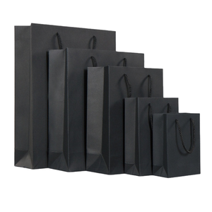 Sacs en papier personnalisés, cadeaux, vente en gros, prix bas, sacs de shopping imprimés sur mesure avec votre propre logo, poignée noire, kraft, sacs de shopping personnalisés - Product Image 1