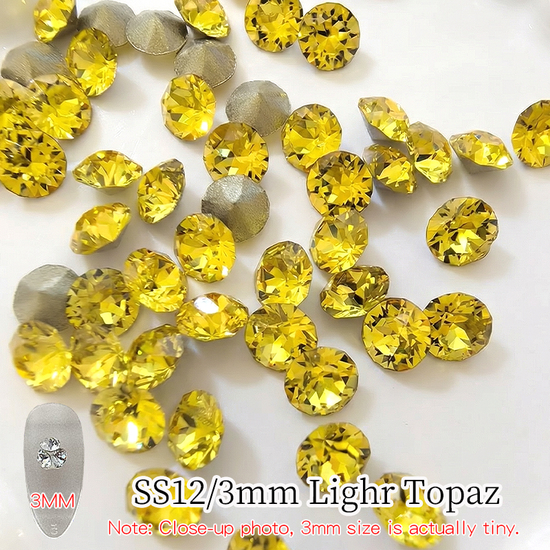 SS12/3mm Lighr Topaz 6pcs