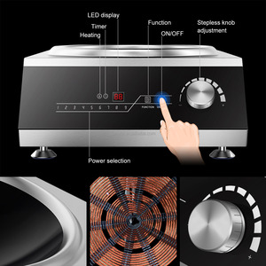 Table de cuisson à induction <span class=keywords><strong>électrique</strong></span> 3500W 220V haute puissance en acier inoxydable, plaque wok, modèle le plus vendu à l'exportation - Product Image 5