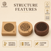 Brûleur en bambou écologique personnalisé avec gravure laser, design zen moderne, couvercle ajouré pour la décoration de spa et de bien-être de luxe