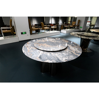 Table de cuisine ronde en marbre de luxe moderne pour la maison et l'hôtel, mobilier de salle à manger de luxe, table à manger