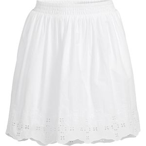 FOXA Women's Poplin Eyelet Mini <b>Skirt</b> <b>Elastic</b> Waist 100% Cotton Breathable Hollow Out Design - Product Image 3