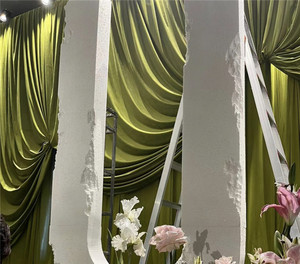 Sang trọng hiện đại tối giản vải polyester draping vải <span class=keywords><strong>Backdrop</strong></span> rèm cửa cho đám cưới sinh nhật các sự kiện bên sân khấu trang trí - Product Image 3