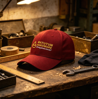 Gorra de Béisbol de Algodón Borgoña Personalizada con Logotipo de Texto Multicolor Bordado, Visera Curva Ajustable para Uniforme de Empresa o Uso Diario